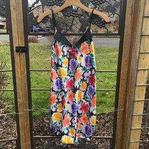 Axiom floral print polyester chemise style night gown size L